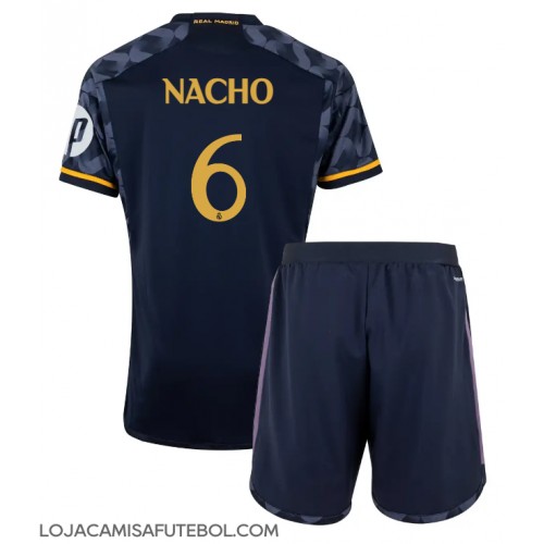 Camisa de Futebol Real Madrid Nacho Fernandez #6 Equipamento Secundário Infantil 2023-24 Manga Curta (+ Calças curtas)